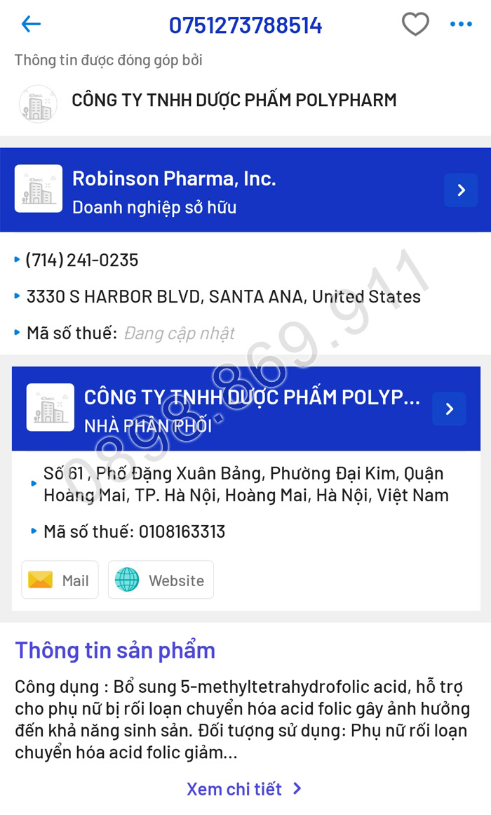 5-MTHF trên ứng dụng icheck - 2