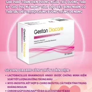 Gestan Diacare - Giải pháp toàn diện phòng ngừa tiểu đường và đái tháo đường thai kỳ (Hộp 30 viên nang)